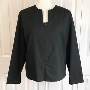 Vintage Harve Benard Black Wool Blend Pullover 1/2 Zip Blazer 6